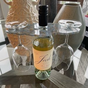 Resin Wine bottle and glass holder